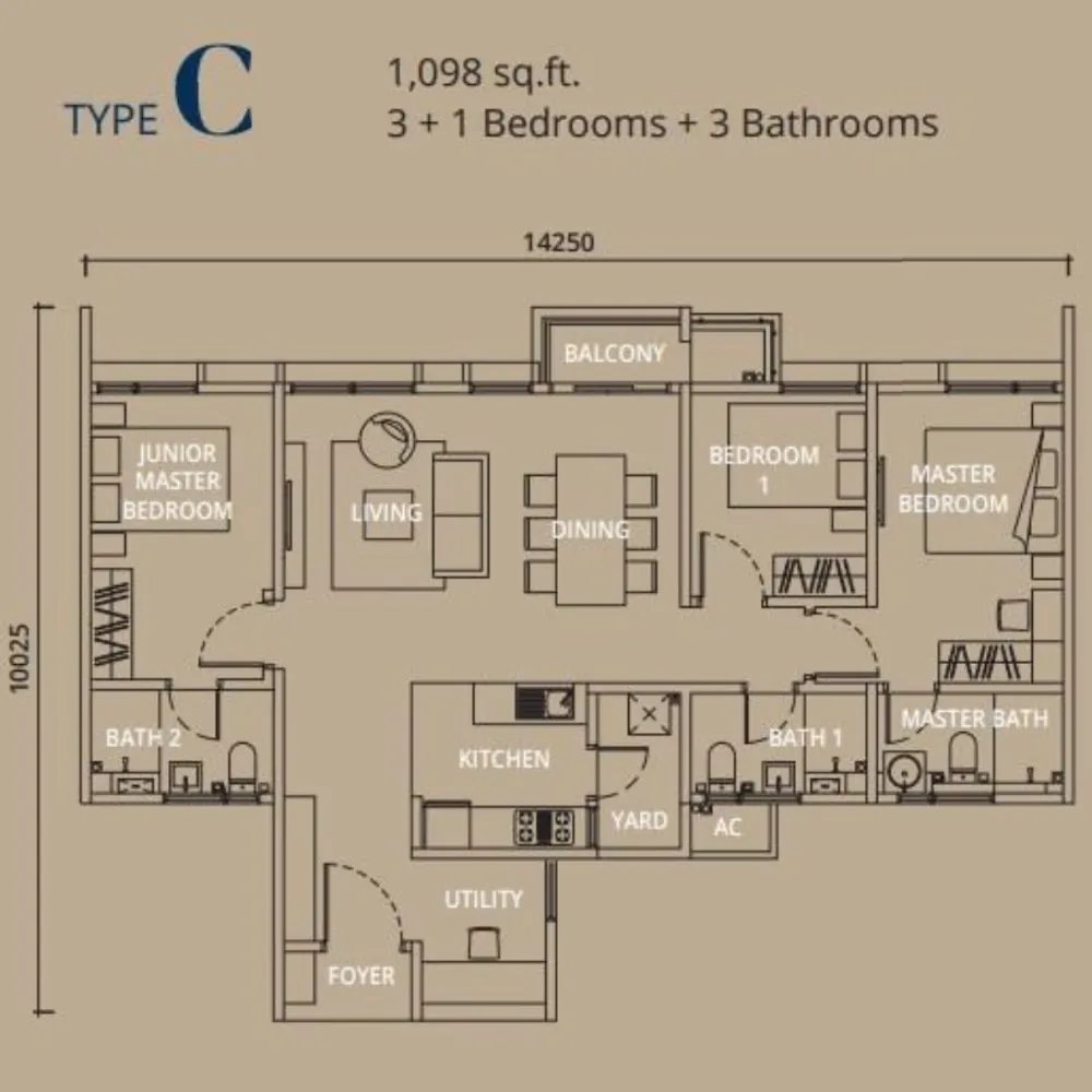 LEVIA Residence Type C Layout