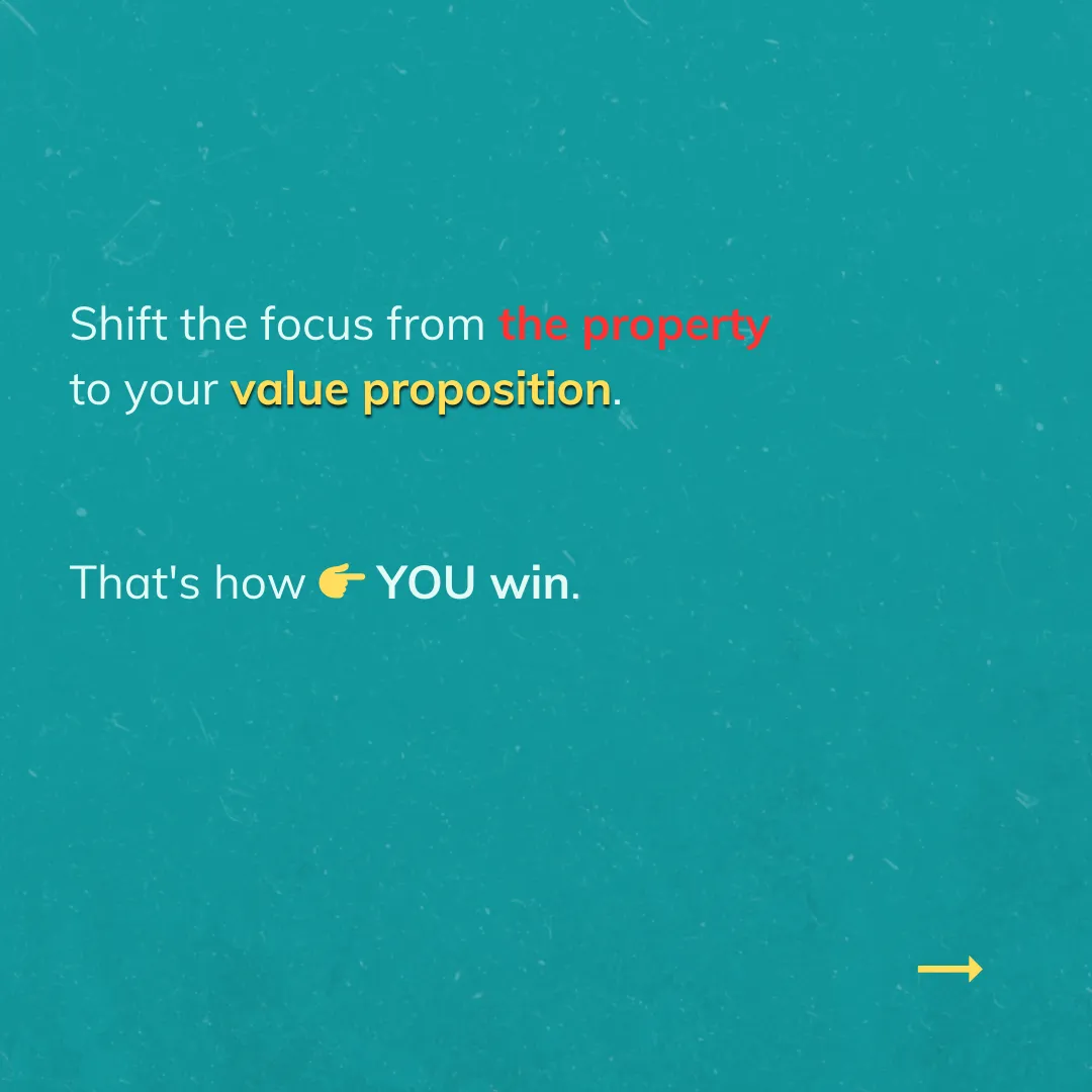 a graphic explaining how to shift the focus from properties to value proposition