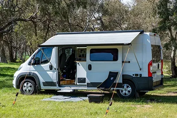 Self-built campervan exterior designed for long-term off-grid touring in Australia