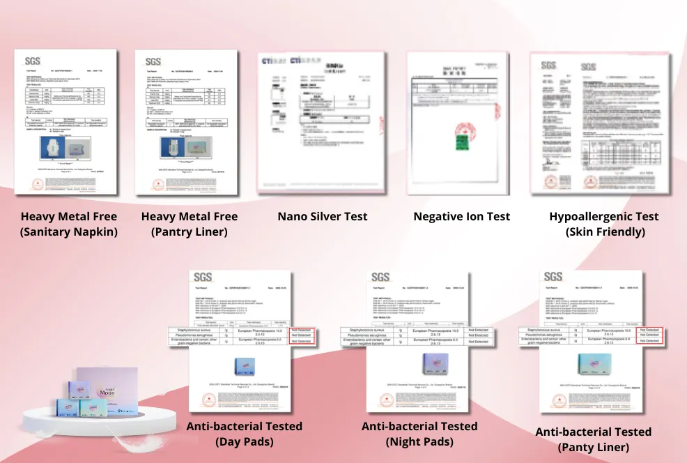 Asiasanitarypad.com AngelMoon International certifications