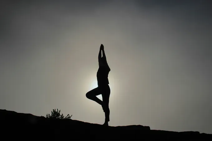 pregnant woman doing yoga