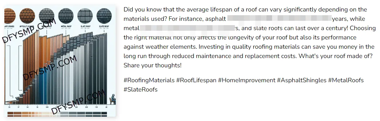 sample of social media post for roofers