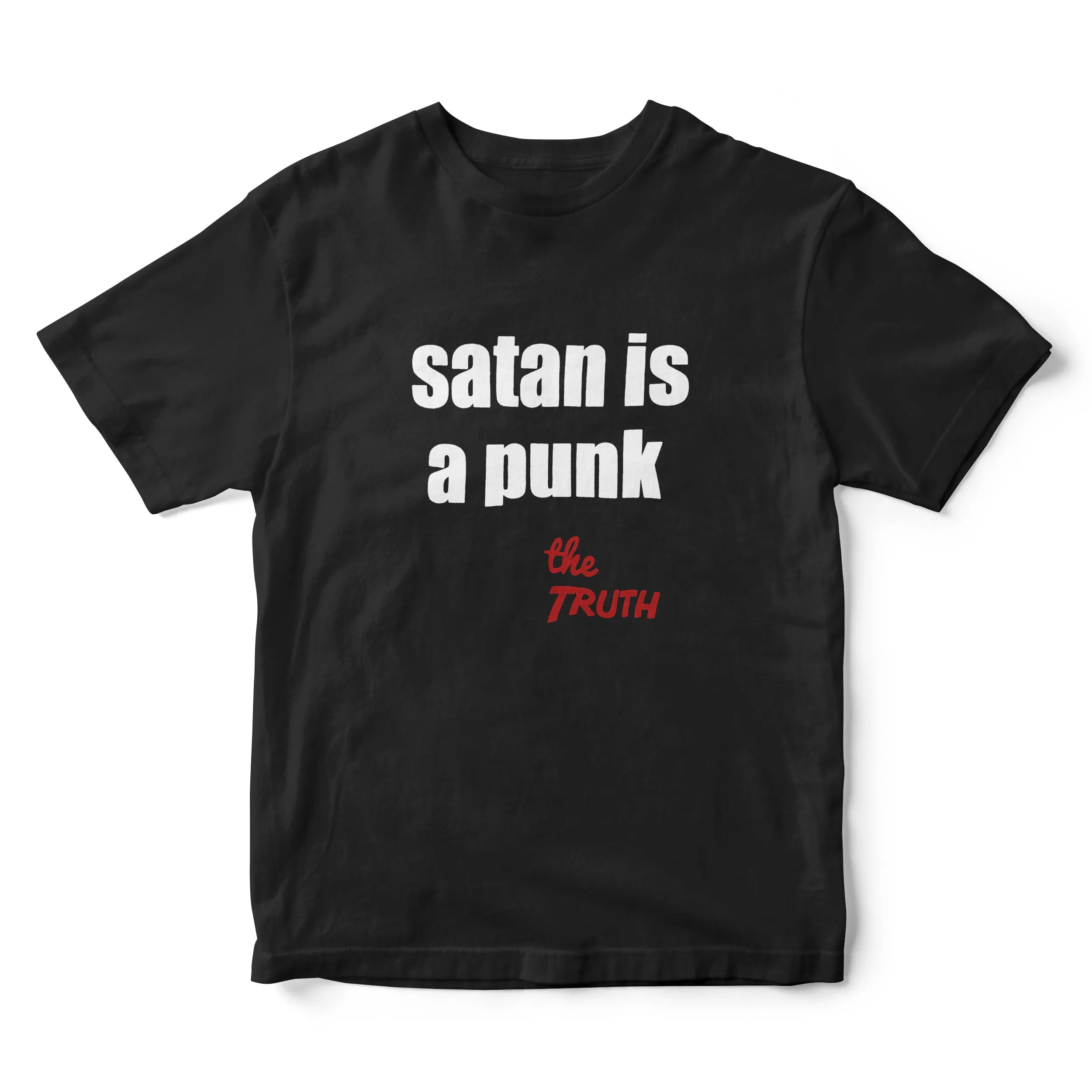 satan is a puck black Christian t-shirt