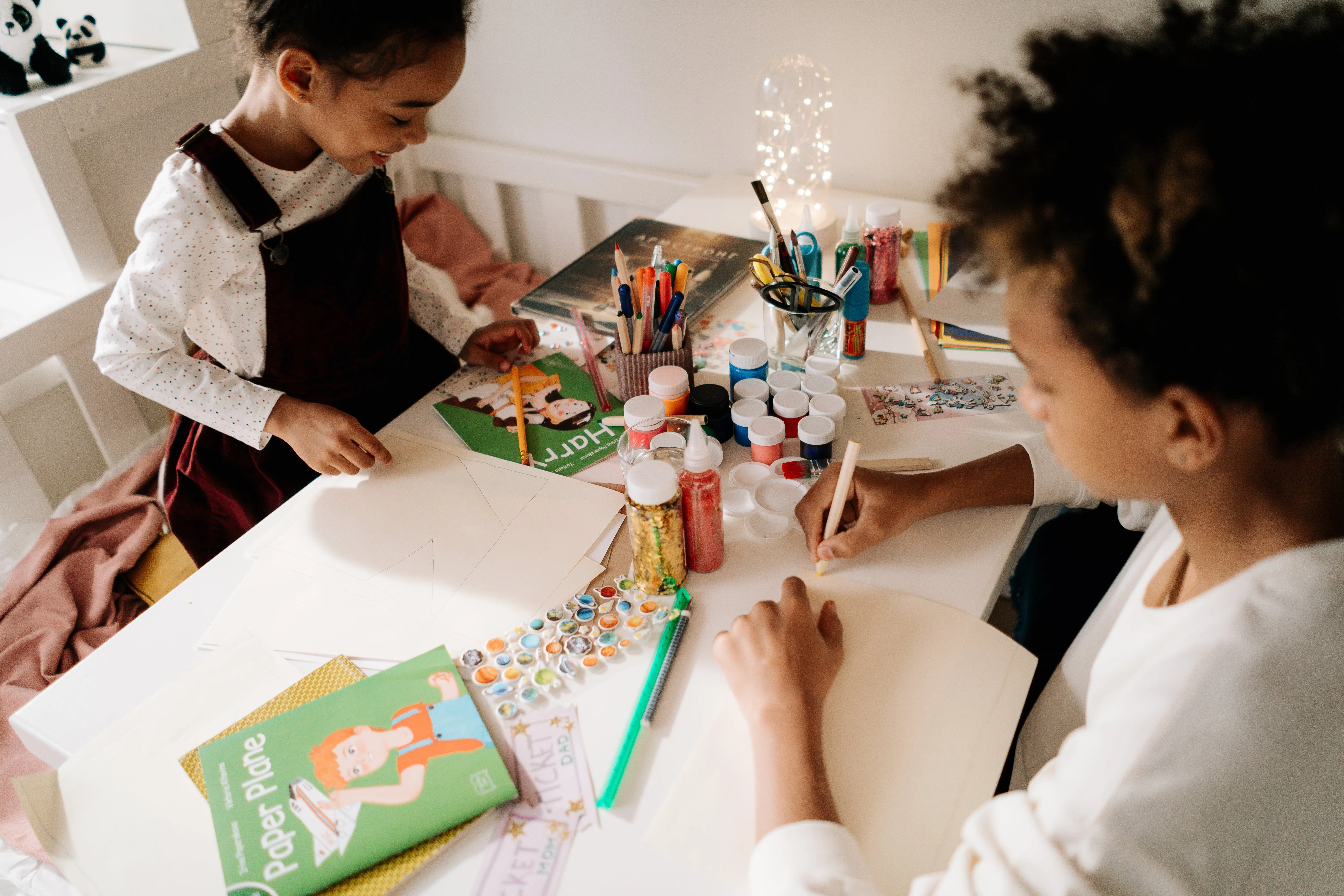 Mum and Daughter Doing Arts And Craft