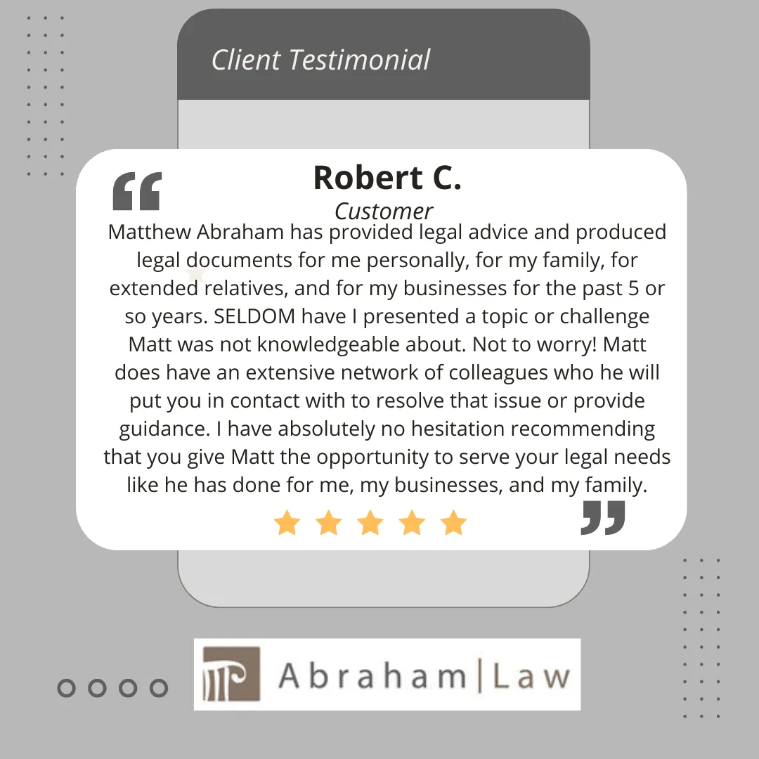 testimonial abraham law 