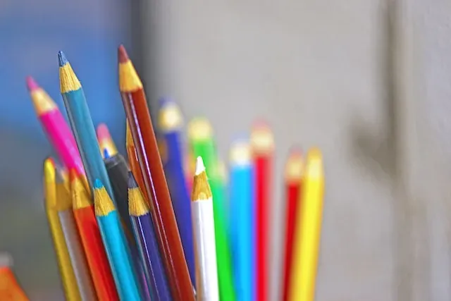colored pencils to get organized in business