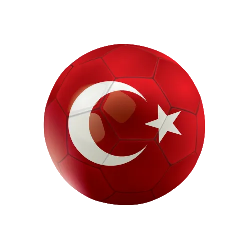 A soccer ball featuring the Turkish flag.