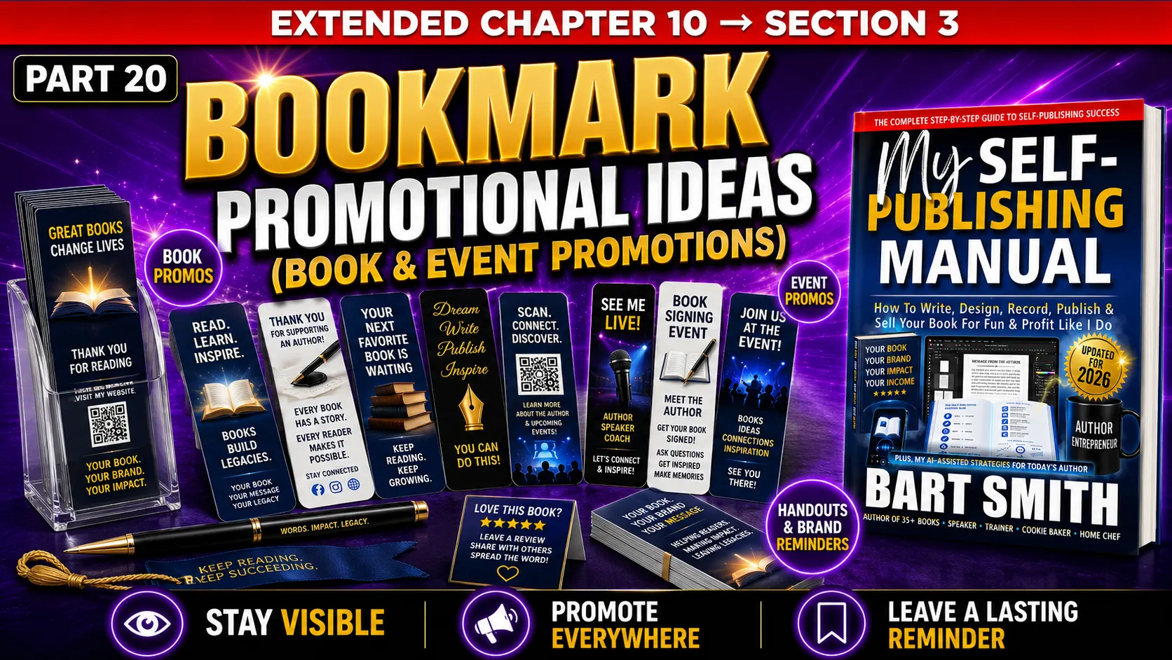 Part 20 —Bookmark Promotional Ideas For Books & Events