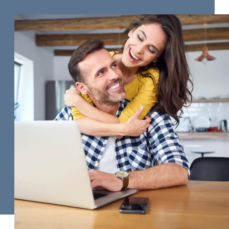 Couple happy about massive savings on their monthly bills