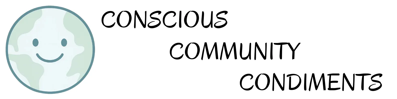 Conscious Community Condiments Happy Earth Logo With Smiley Face