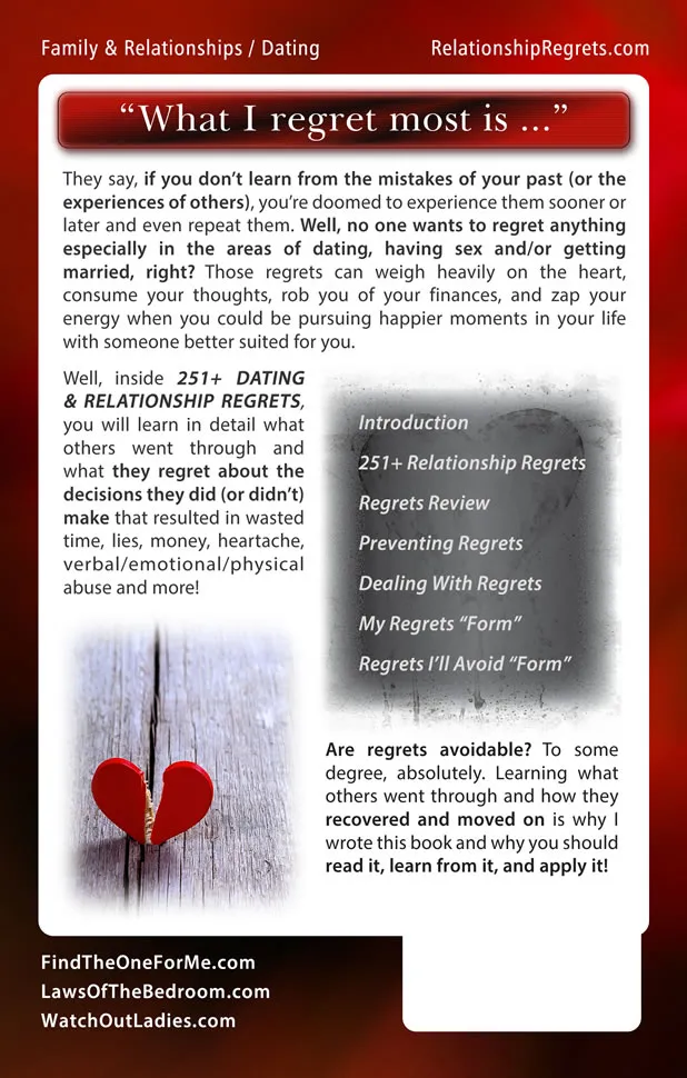 251+ Dating & Relationship Regrets by Bart Smith