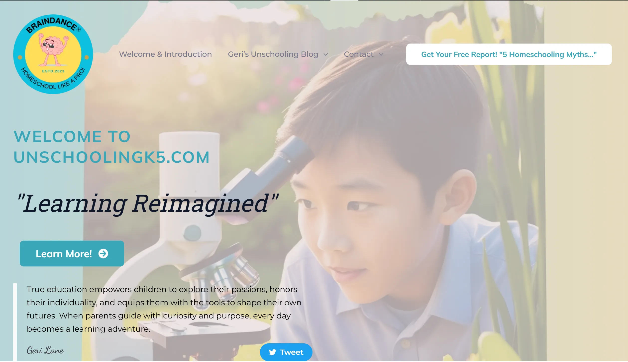 Geri's Unschooling Blog Home Page