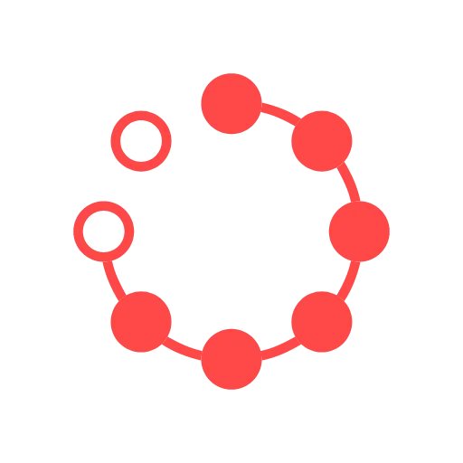 circle with 6 solid red circles