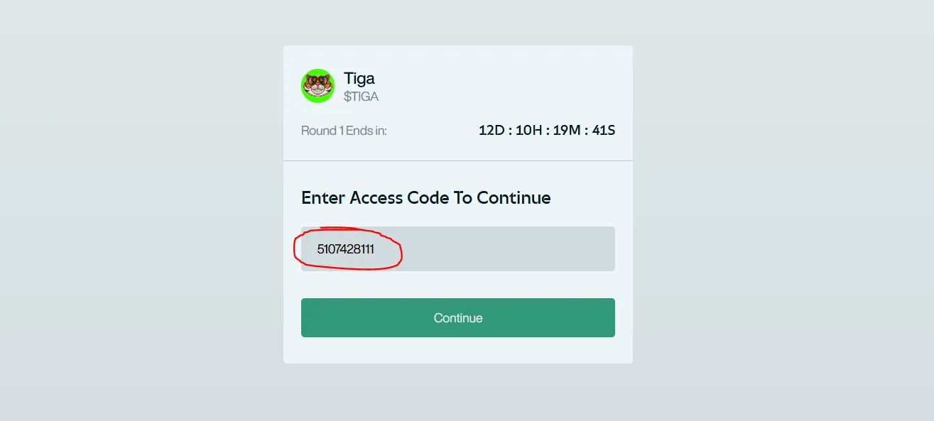 Tiga Private Sale Access Code 5107428111