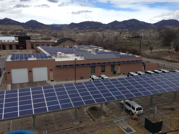 Municipal building with solar panels installed