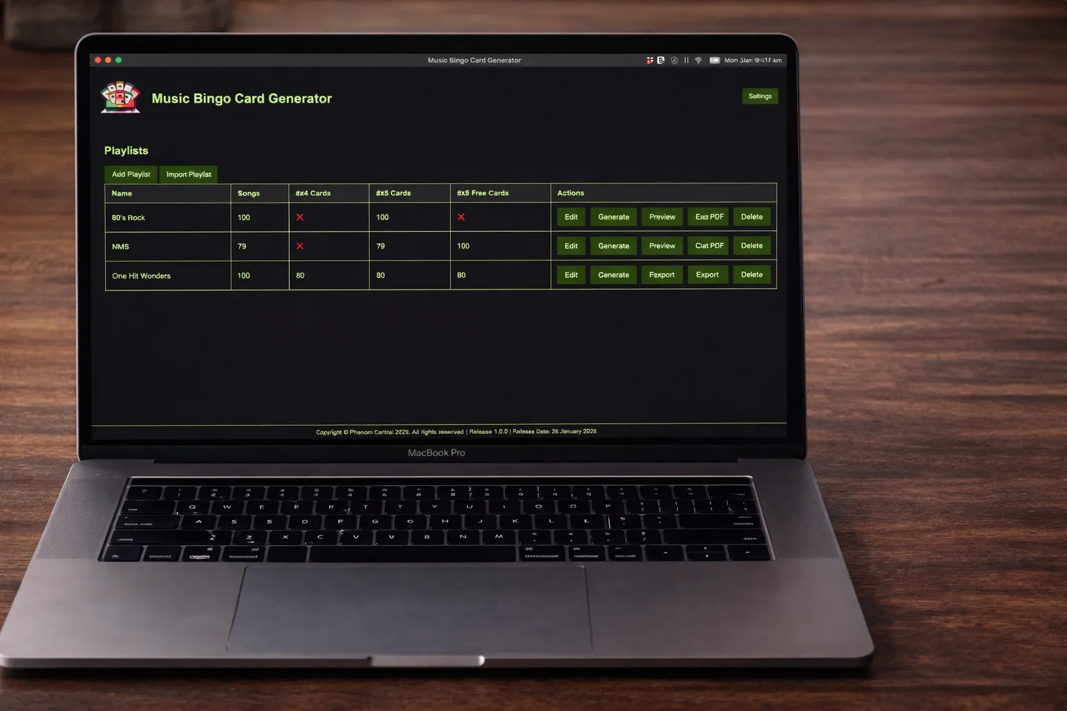 create your own playlists or import from files or youtube