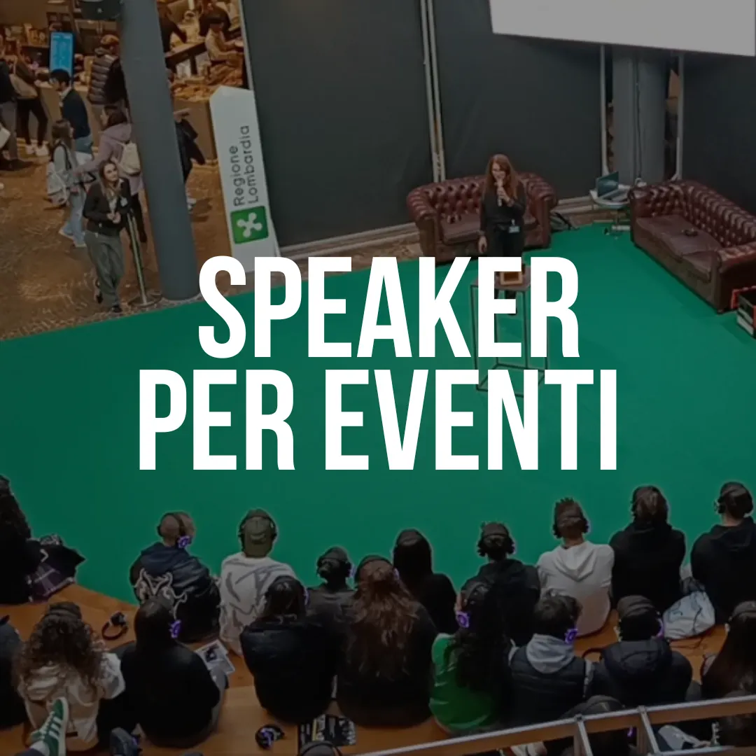 Speaker per eventi a tema creatività, imperfezione, orientamento di carriera, fotografia di ritratto, selfvalue, energie creative