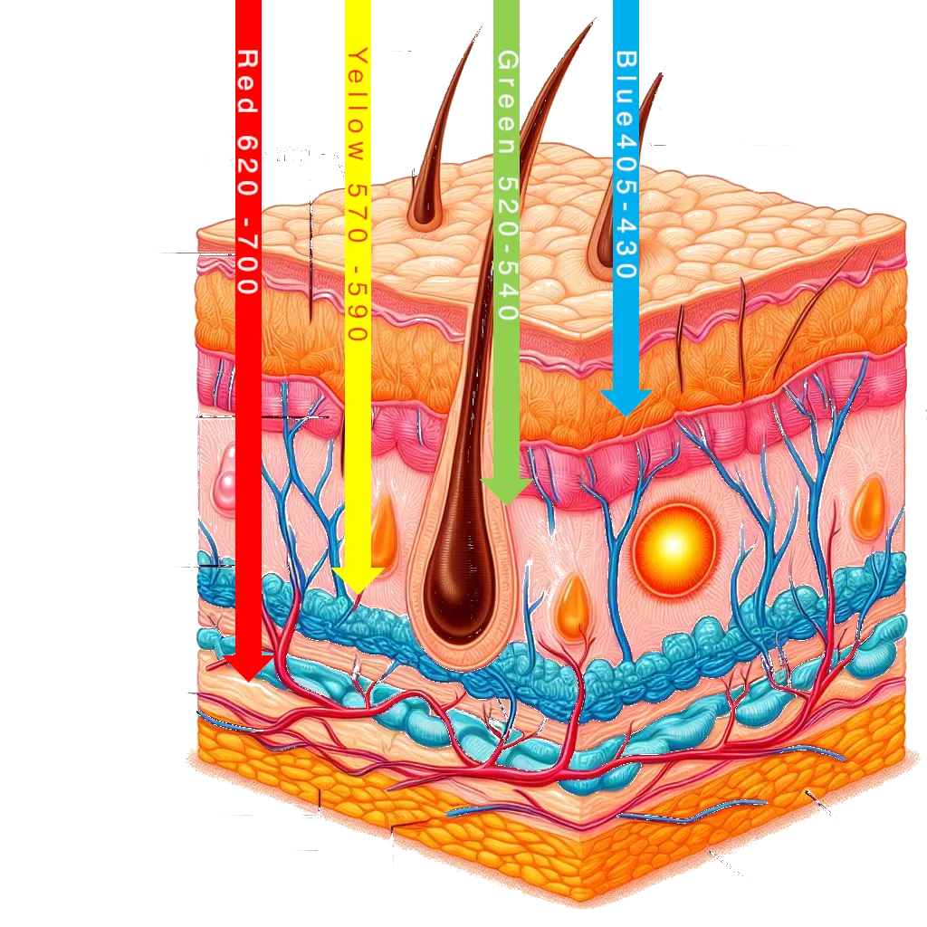 LED -Skin therapy light penetration