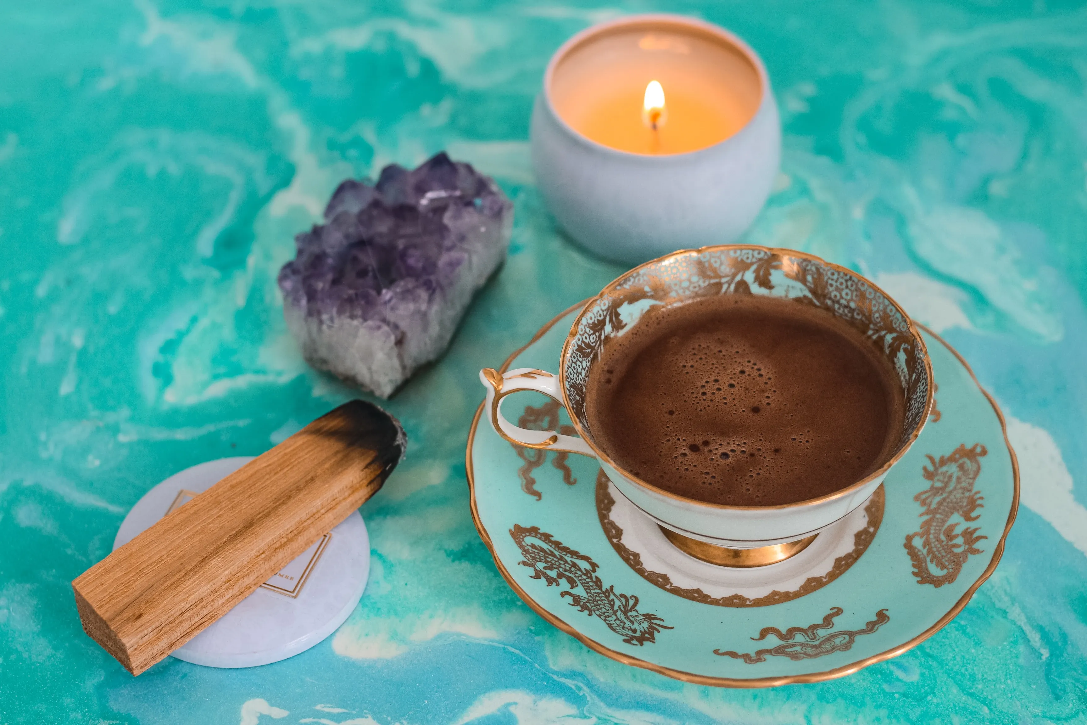 Teacup, card, and crystal readings