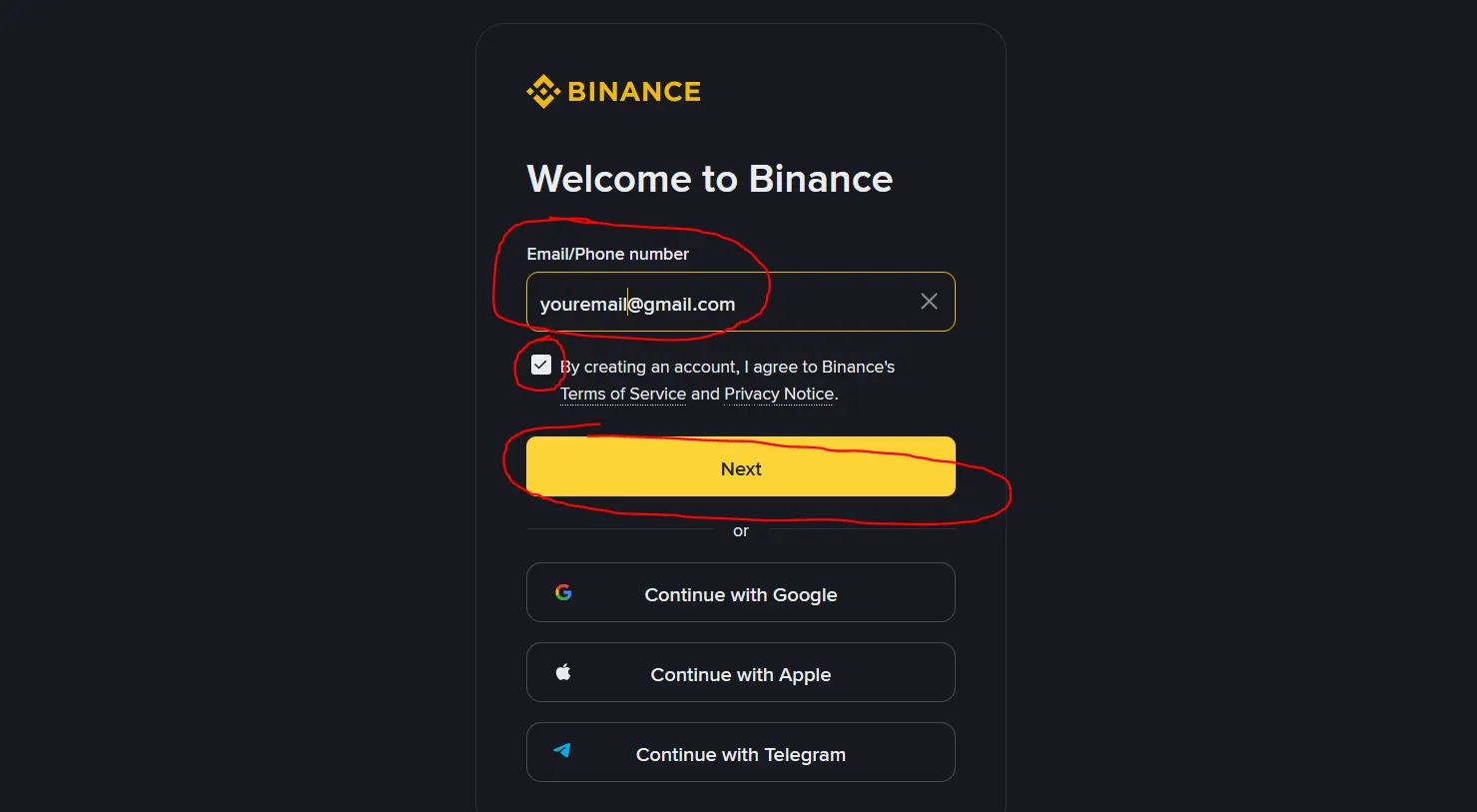 Binance Registration - How To Register On Binance