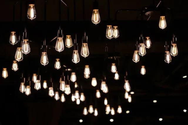 light bulbs indicating many ideas