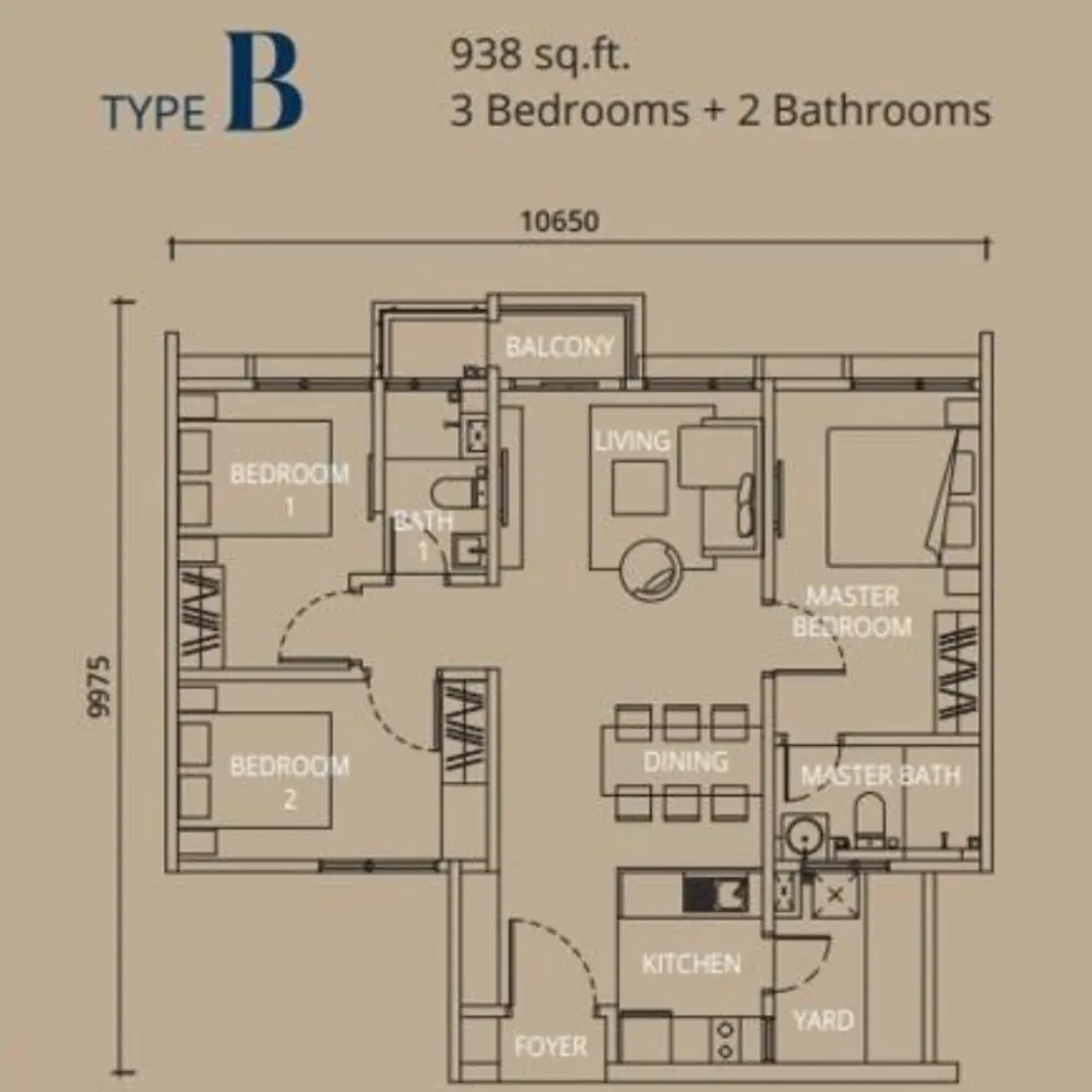 LEVIA Residence Type B Layout