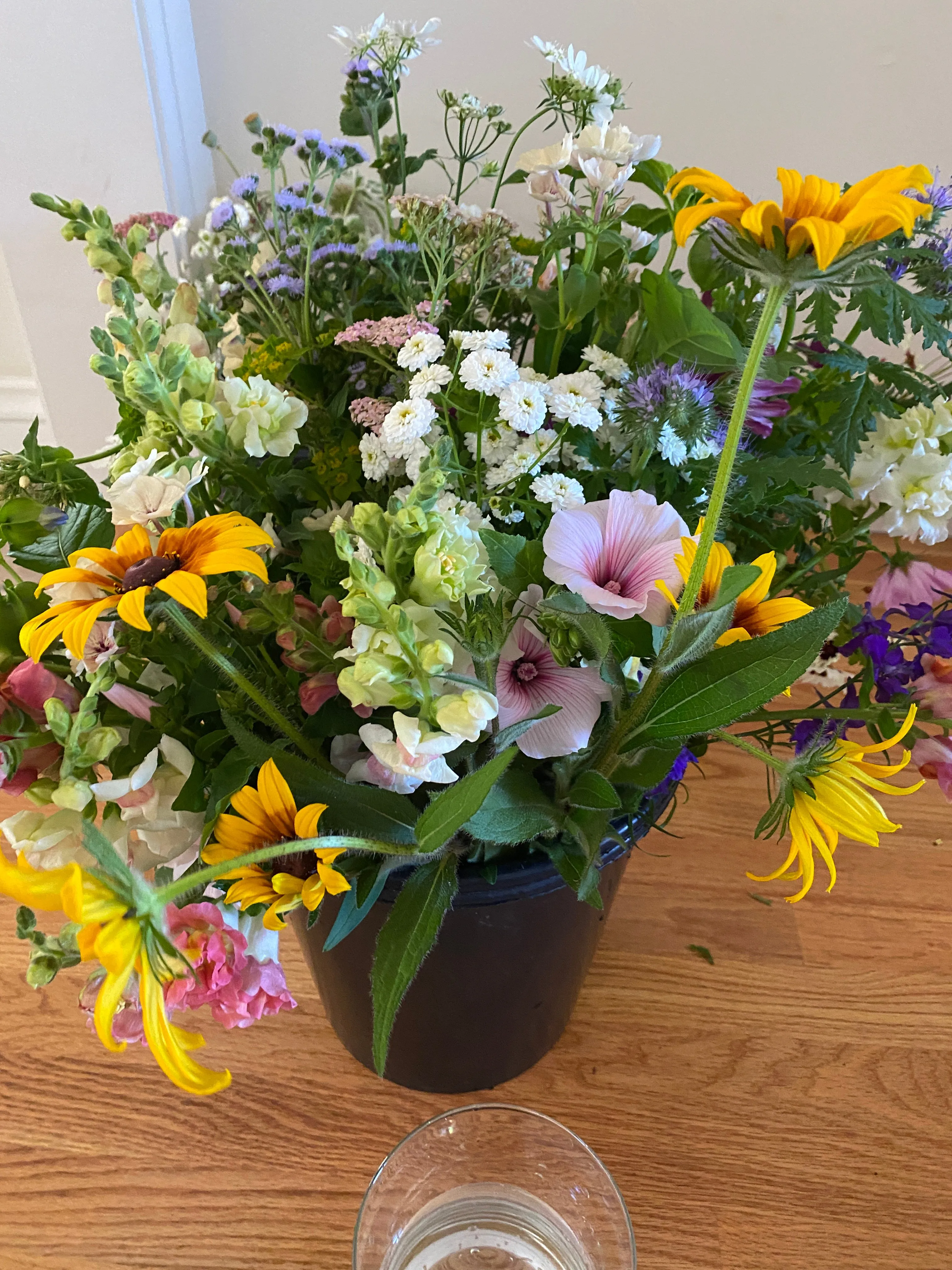 bucket of fresh flowers