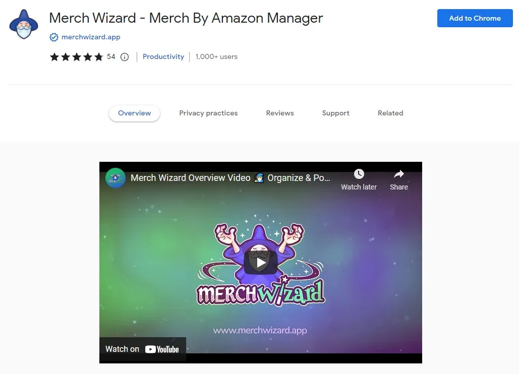 Merch Wizard Chrome Extension Screenshot