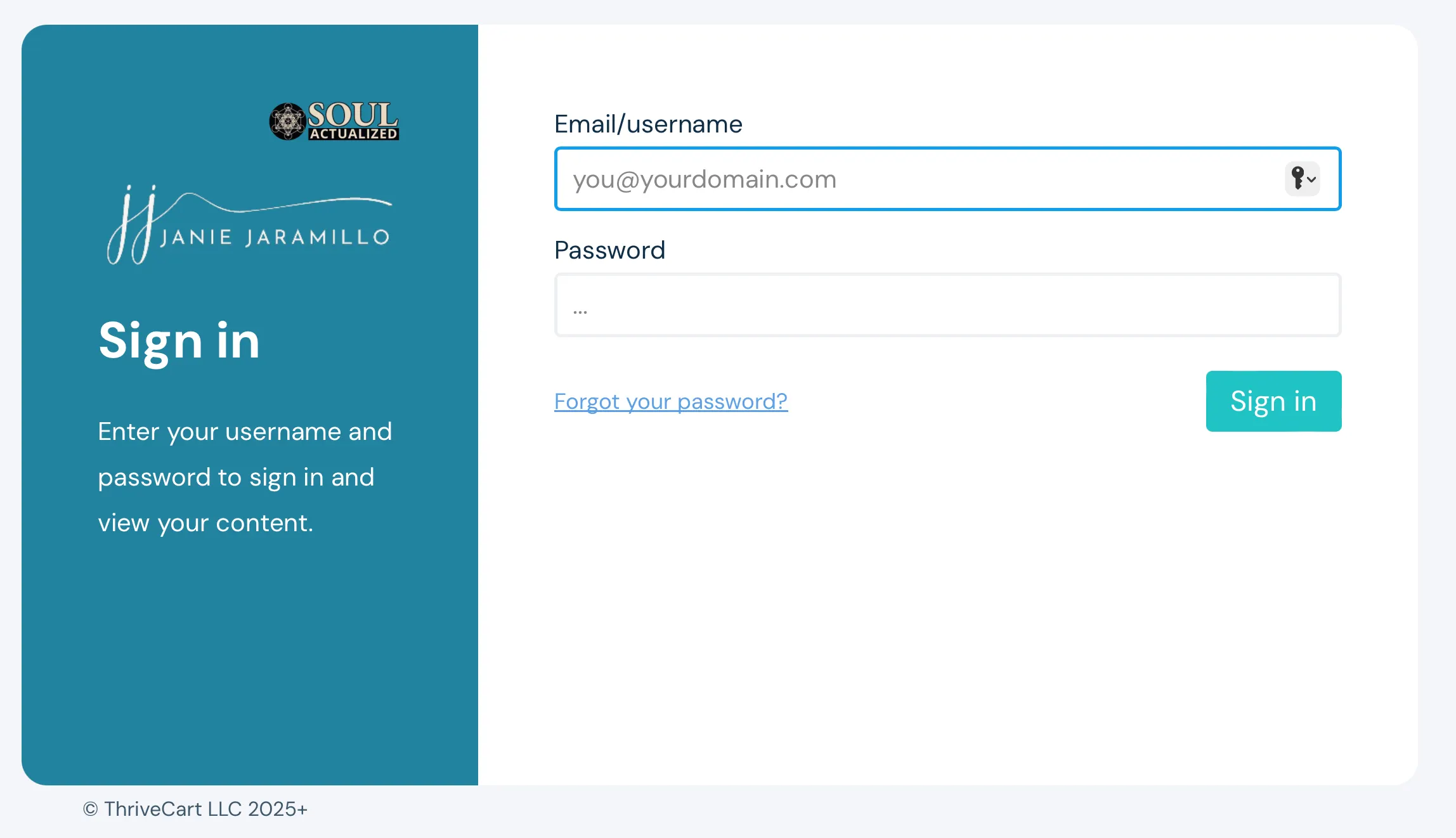 Academy login page