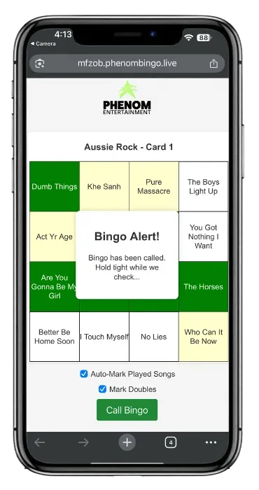  digital music bingo game - bingo alert