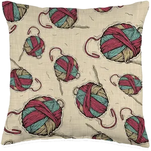 balls of yarn throw pillow for knitters and crocheters