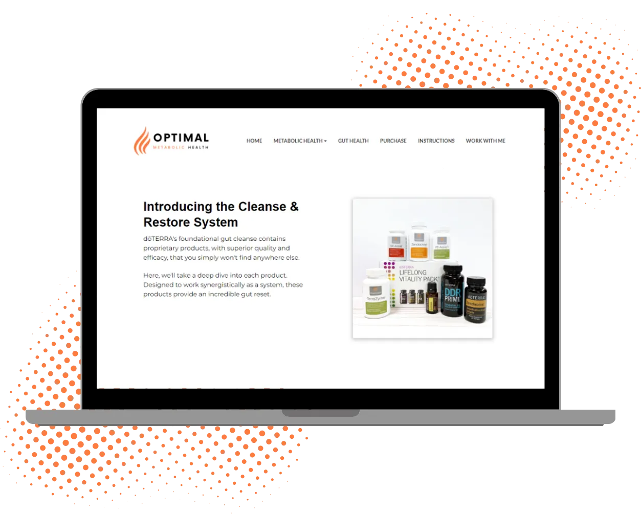 Screenshot of the website Purchase page