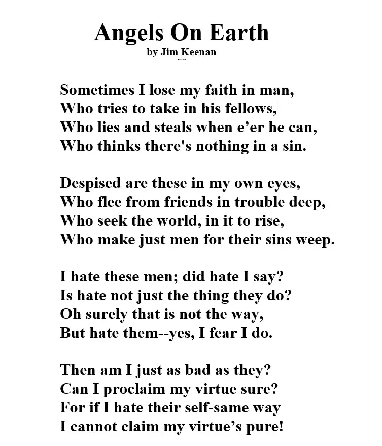Angels On Earth: An Original Poem by Jim Keenan Poet With A Point