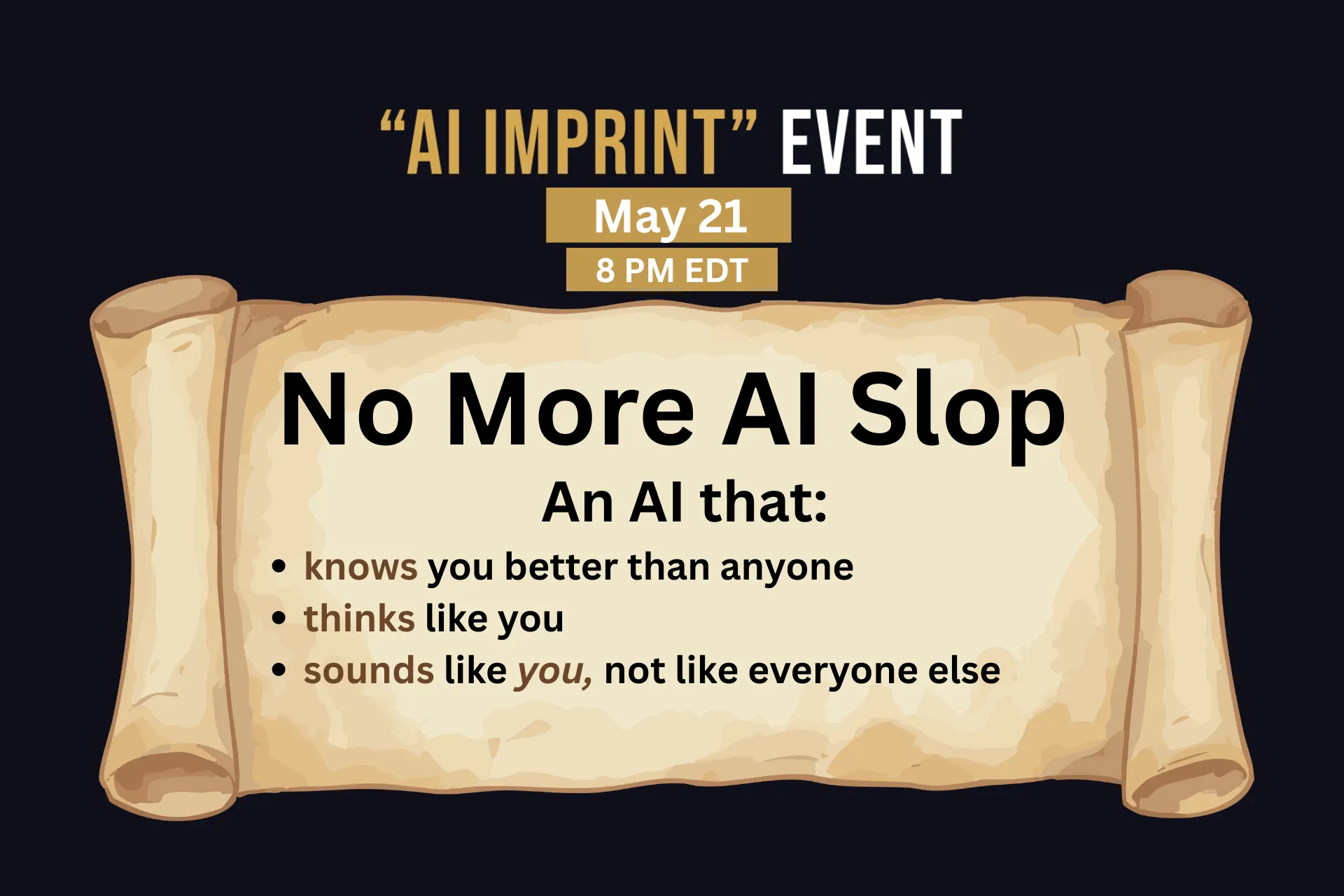 AI Imprint May 21 - Get an AI that thinks like you!