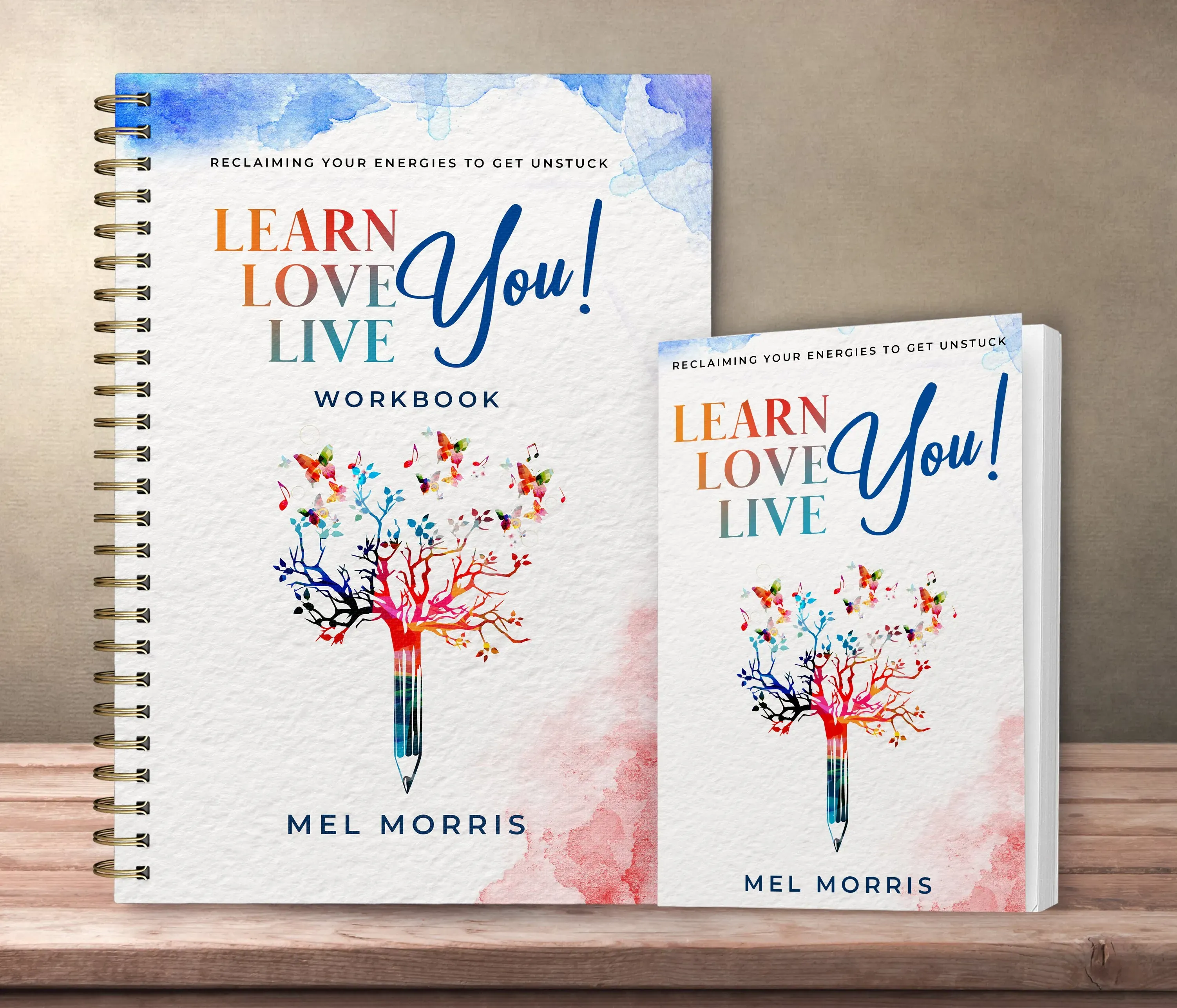 Learn Love Live You! Book and workbook on display