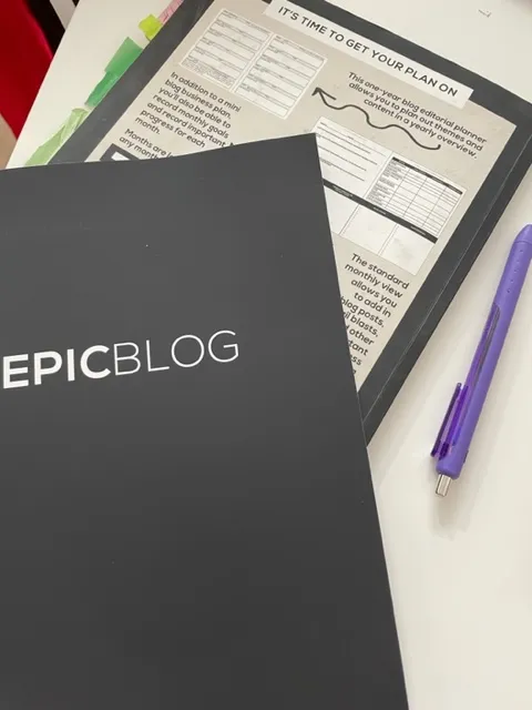Use the Epic Blog planner to organize your business
