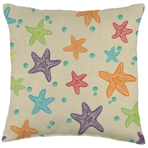 colorful starfish throw pillow