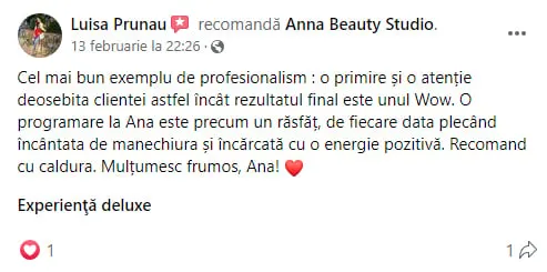 recenzie facebook annabeautystudio.ro