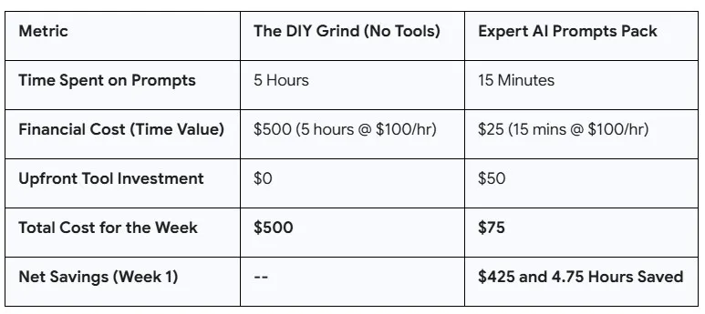 The ROI Breakdown DIY vs Expert AI Prompts