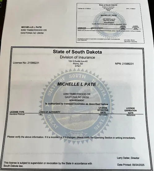 South Dakota Life Insurance License
