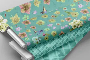 colorful floral fabric mockup
