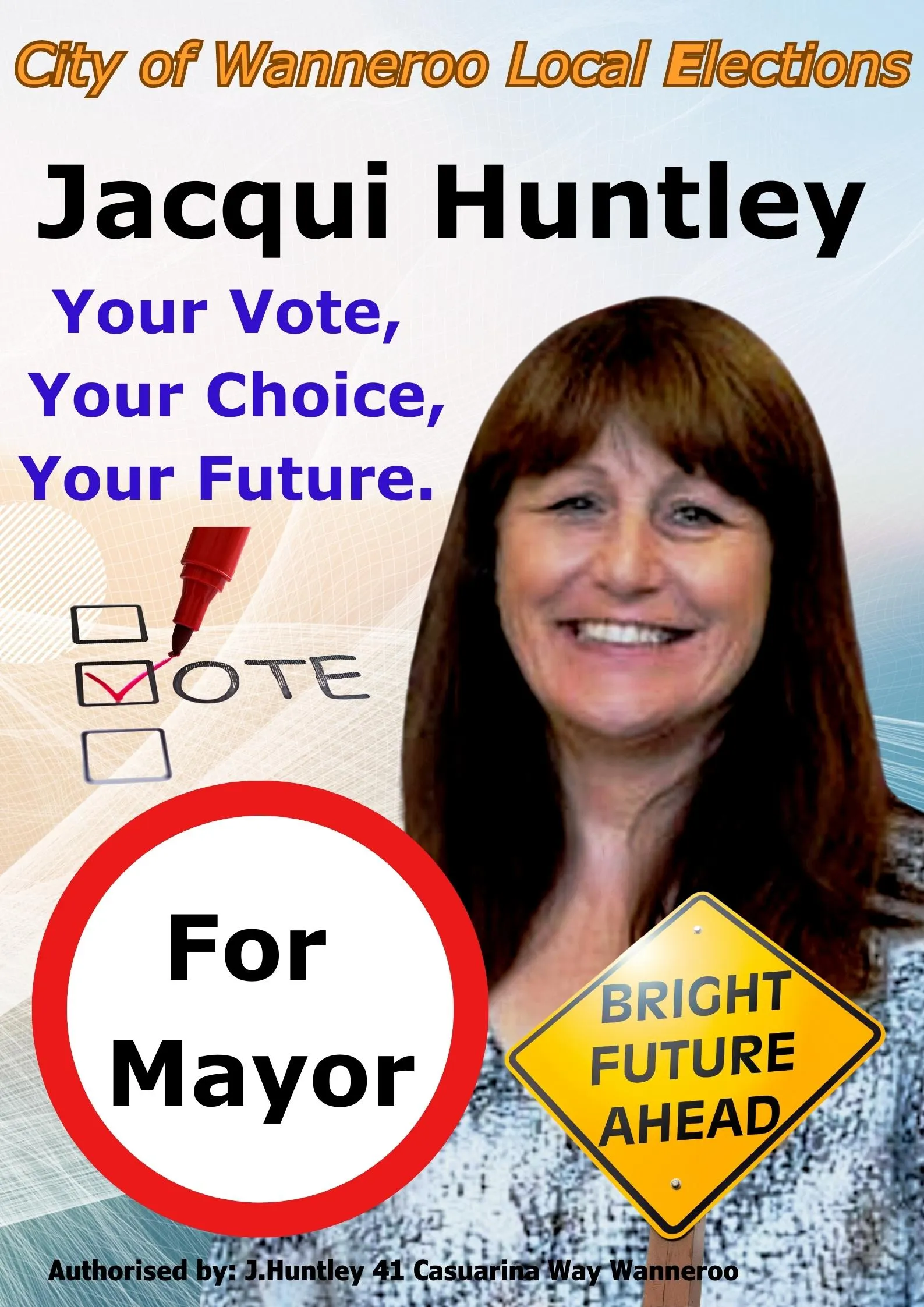 Jacqui Huntley For mayor Logo