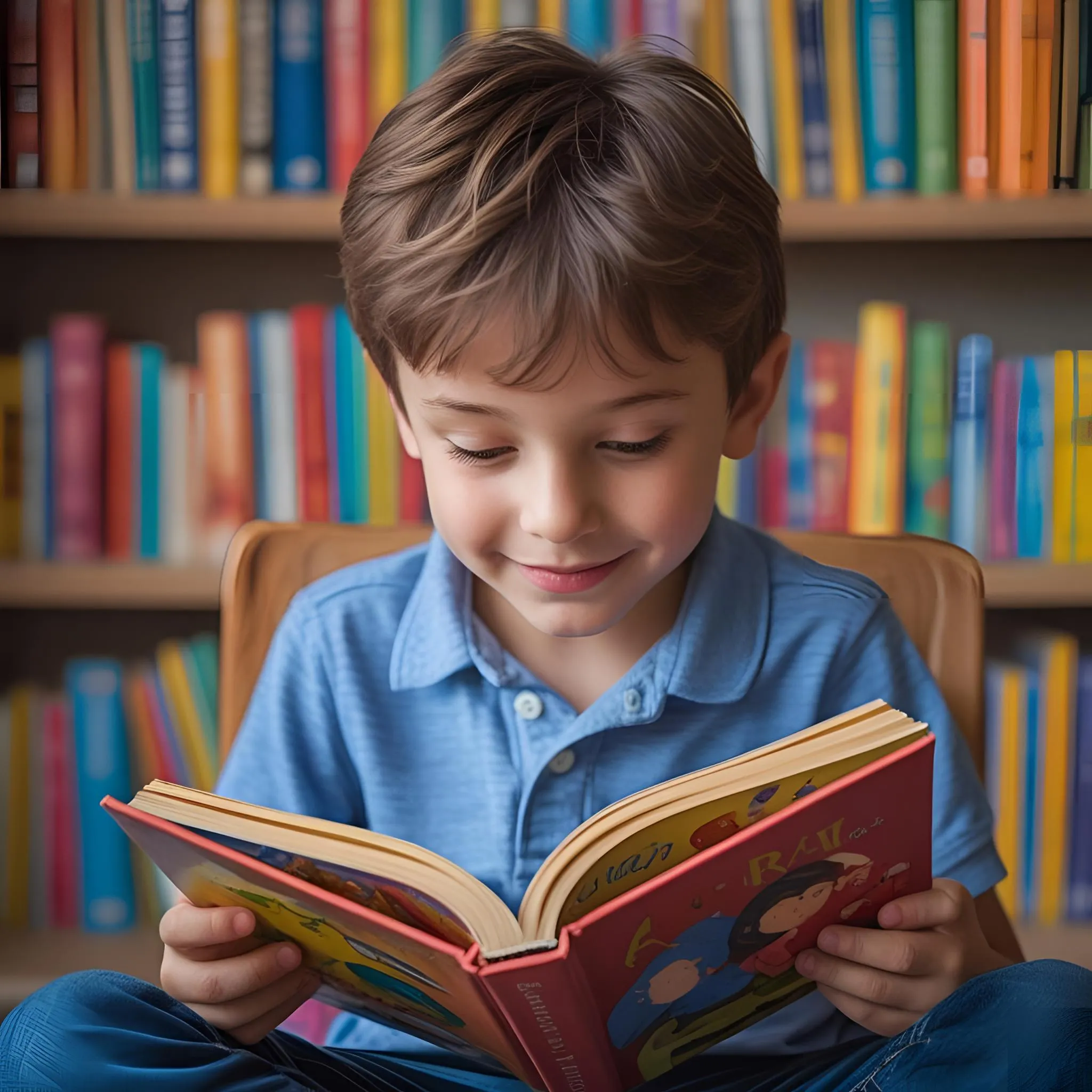 Kid enjoying his new personalized book