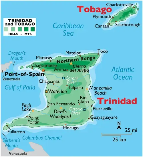 Trinidad and Tobago Map