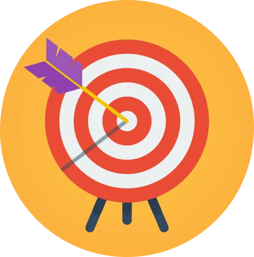 icon of a arrow hitting a bullseye on a target