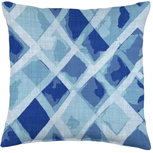 abstract blue watercolo diamonds throw pillow