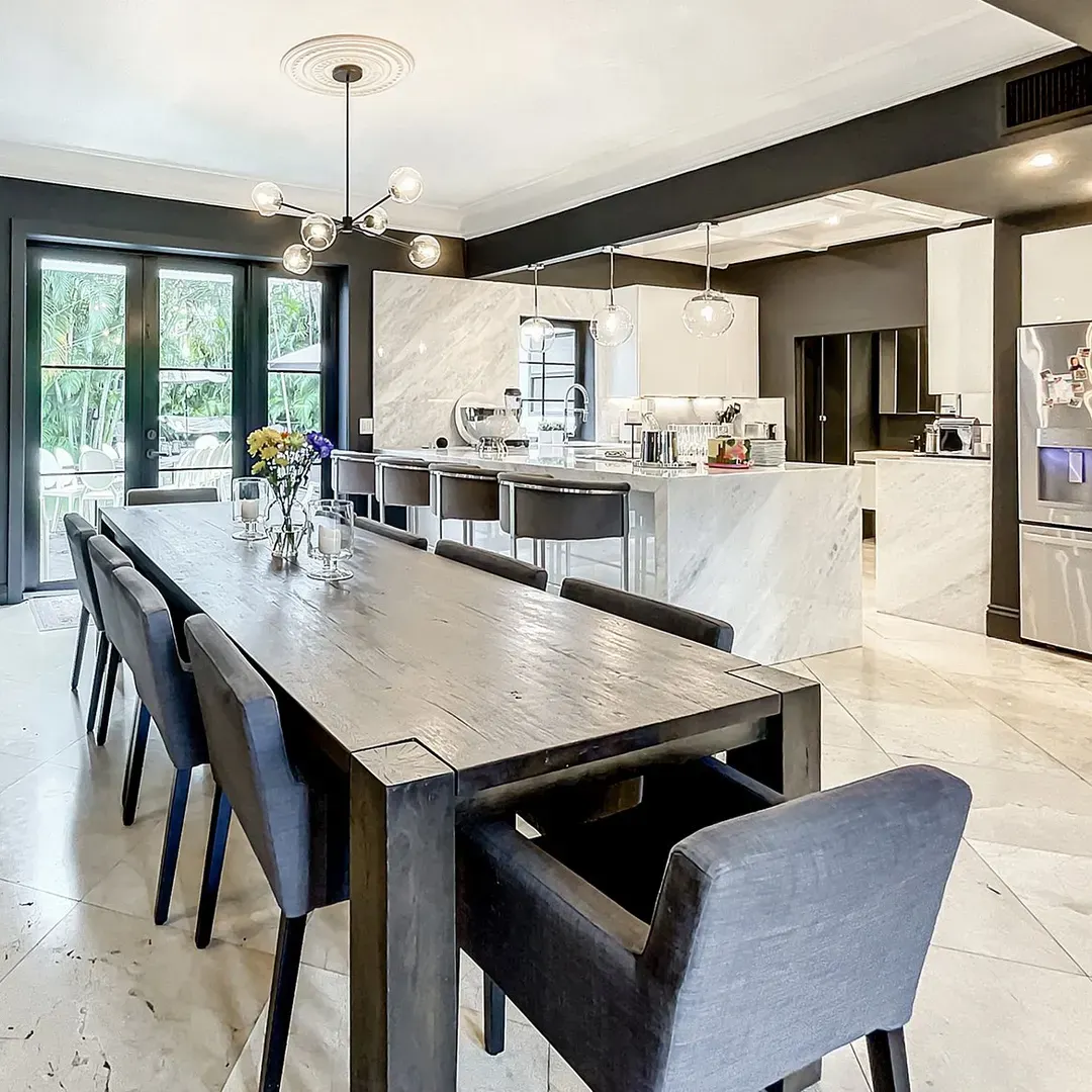 Spacious dining room and eat-in-kitchen