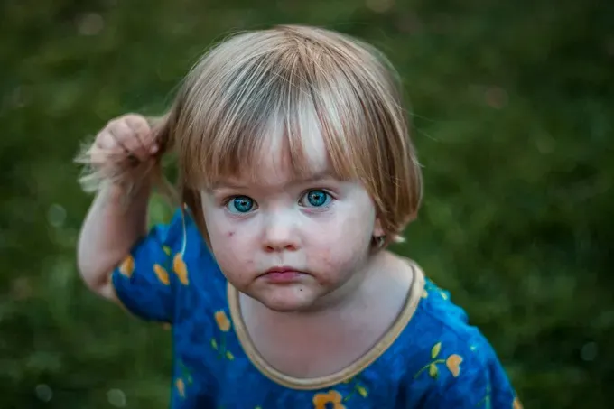 cute baby with blue eyes