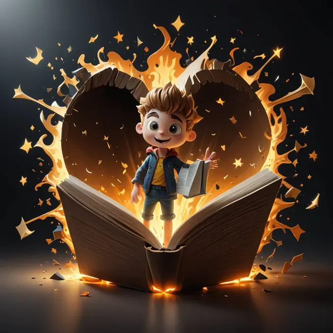 book radiating book character