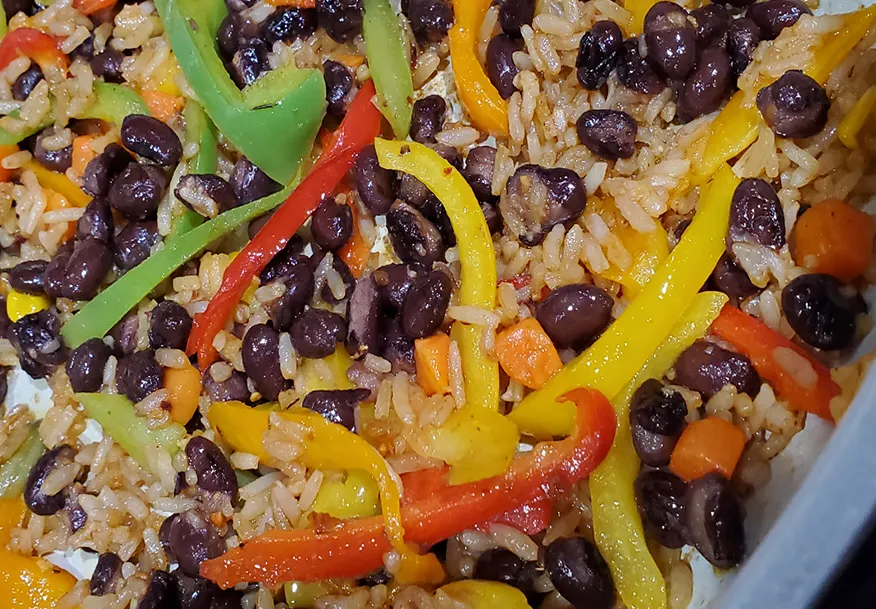 Mix Black Beans, Mexican Rice & Bell Peppers To Make  Bart Smith's Quick & So Delish 